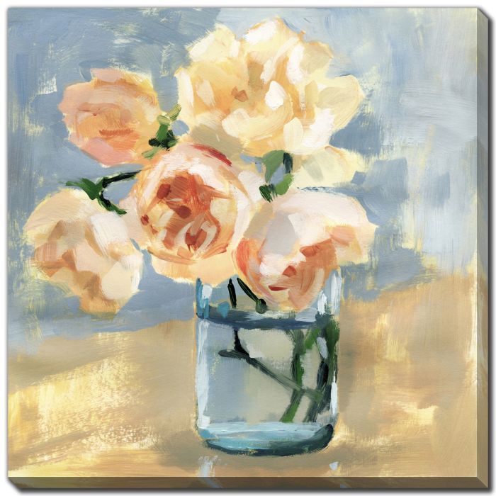 Peonies in Mason Jar I