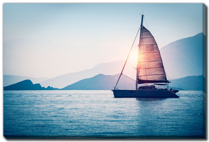 Sailboat in The Evening Sunlight
