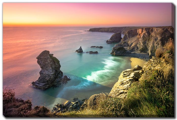Golden Hour On Rocky Coast