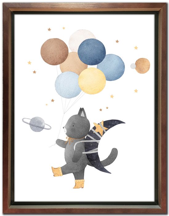 Cute Cat And The Moon