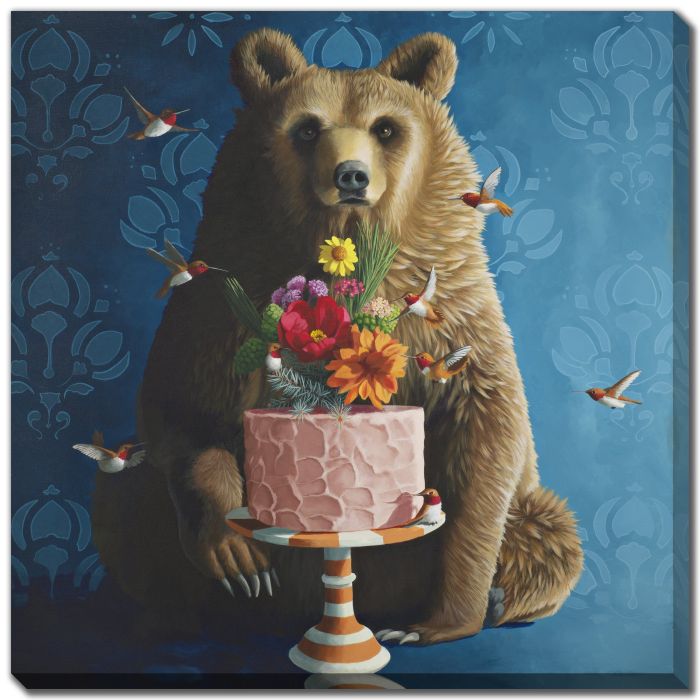 Cake Bear On Blue