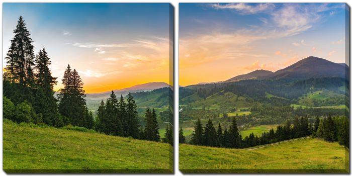 Sunset In Mountains