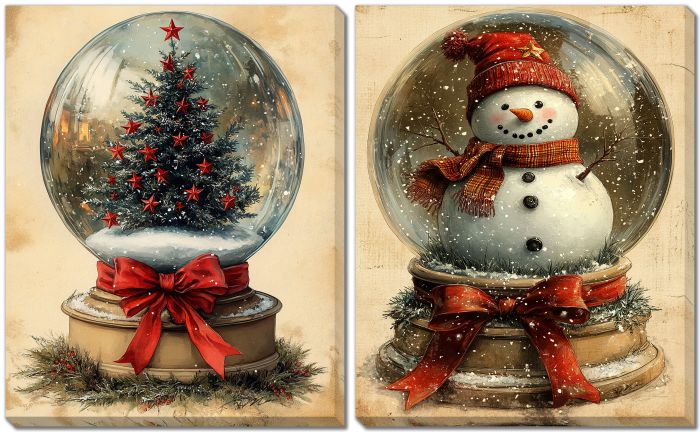 Snow Globes Set Of 2