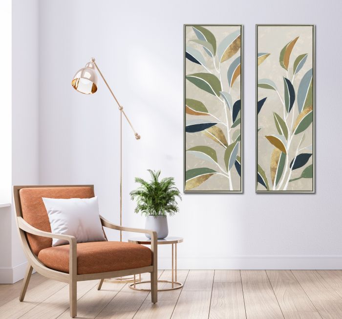 Golden Mosaic Leaves Set of 2